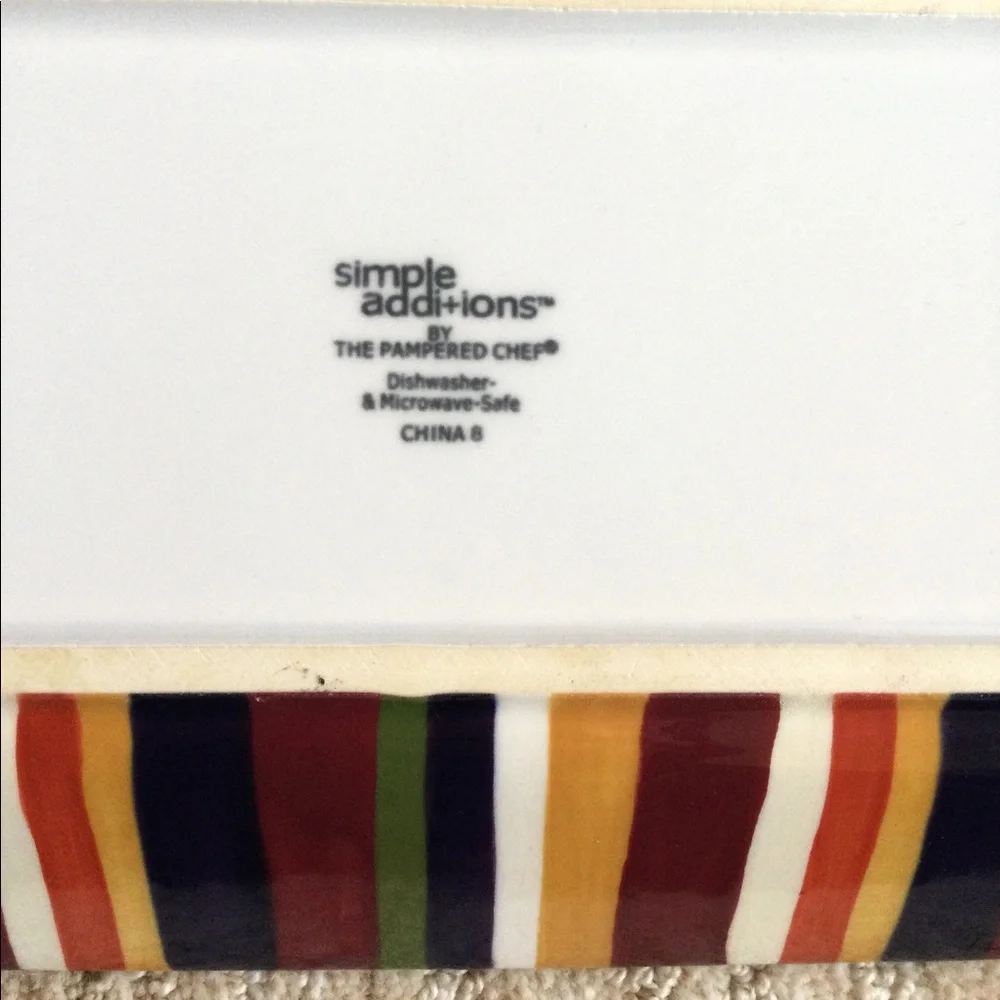 Pampered Chef Simple Additions Striped Serving Tray Platter